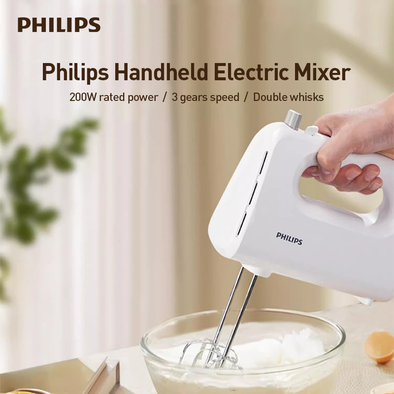 Kitchen Appliances Restaurant - ฟิลิปส์เครื่องตีไข่ไฟฟ้าแบบมือถือ 3 สปีด 2-Beater เครื่องผสมอัตโนมัติสำหรับไข่ขาวและครีมเครื่องมือครัวในครัวเรือน HR3700