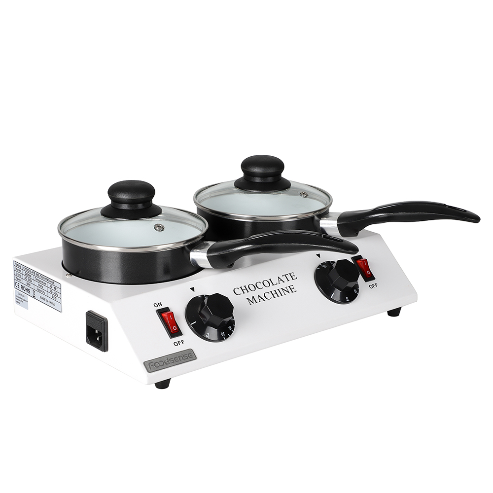 Hot Pot Electric - เครื่องละลายช็อกโกแลตไฟฟ้าแบบสองหม้อ ความจุ 2.5 กก. เครื่องทำช็อกโกแลตร้อนและเครื่องเทมเพอริ่ง