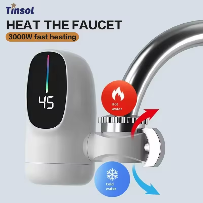 Kitchen Appliances Restaurant - ก๊อกน้ำร้อนไฟฟ้า 110V ร้อนเร็ว ประหยัดพลังงาน ผสมน้ำร้อน-น้ำเย็น พร้อมหน้าจอดิจิตอล