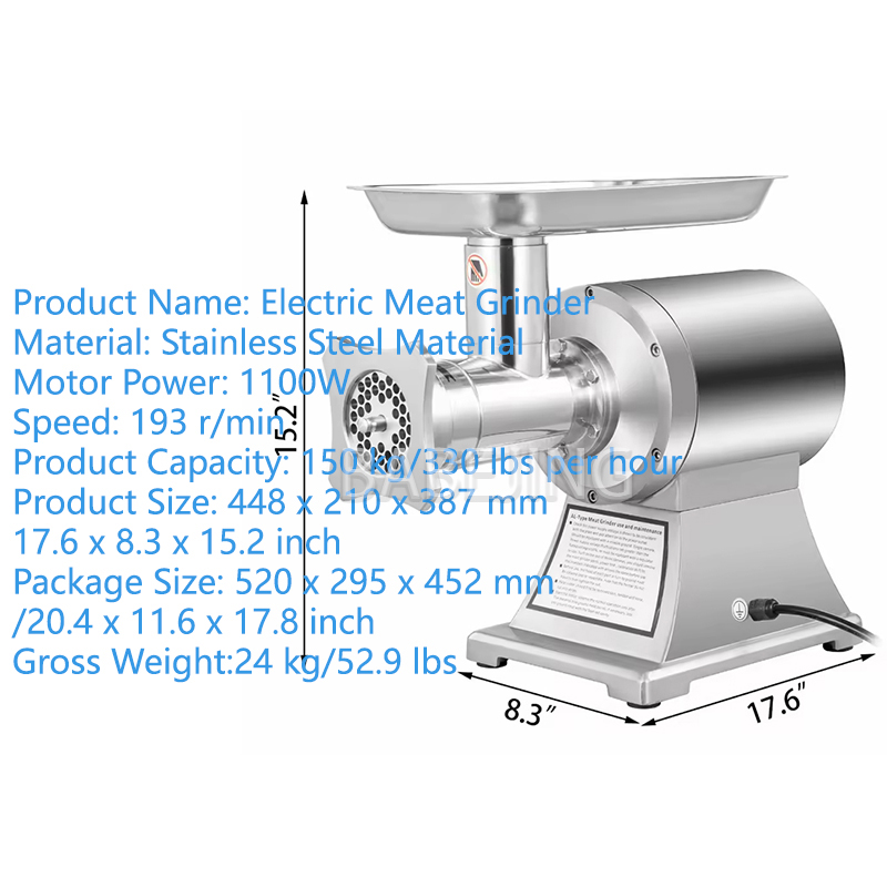 Meat Grinder Attachment - BABEJING 2025 ใหม่เครื่องบดเนื้อไฟฟ้า Commercial ในครัวเรือนผักพริกหมูเครื่องบด
