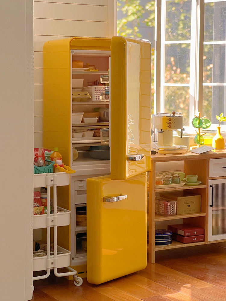บ้านตุ๊กตา1/6ตู้เย็นโลหะ akses - Kitchen Appliances Toys บทวิจารณ์และราคา