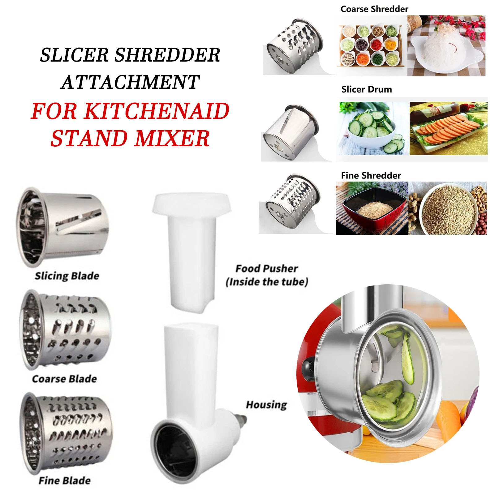 อุปกรณ์เสริมเครื่องสไลด์และหั่ - Meat Grinder Attachment บทวิจารณ์และราคา